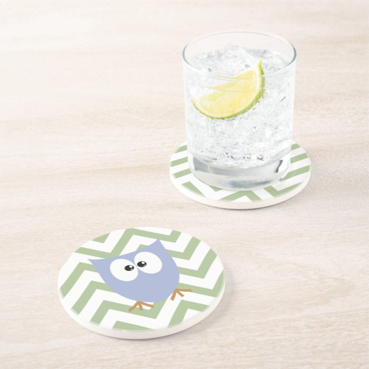 Dessous De Verre En Grès Blue Owl Baby Boy (Côté)
