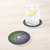 Dessous De Verre En Grès Blue Pentacle (Côté)