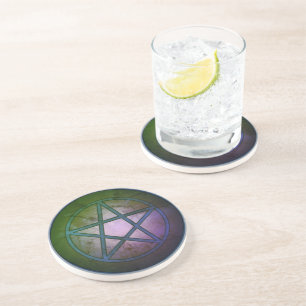 Dessous De Verre En Grès Blue Pentacle