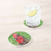 Dessous De Verre En Grès Blue Rooster (Côté)