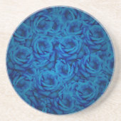 Dessous De Verre En Grès Blue Rose Pattern (Devant)