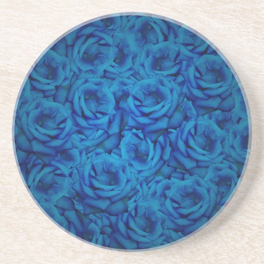 Dessous De Verre En Grès Blue Rose Pattern (Devant)