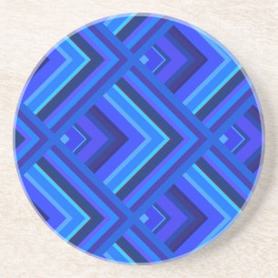 Dessous De Verre En Grès Blue stripes scale pattern