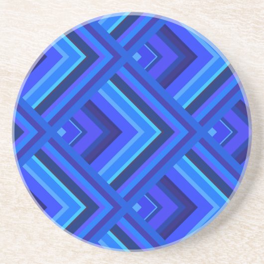 Dessous De Verre En Grès Blue stripes scale pattern (Devant)