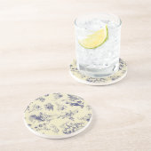 Dessous De Verre En Grès Blue Toile France Pays Cherub Motif (Côté)