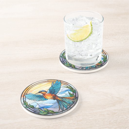 Dessous De Verre En Grès Bluebird en verre doux (Côté)