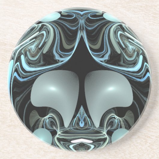 Dessous De Verre En Grès Blues liquides (Devant)