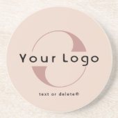 Dessous De Verre En Grès Blush Beige Company Logo Business Round Sandstone (Devant)