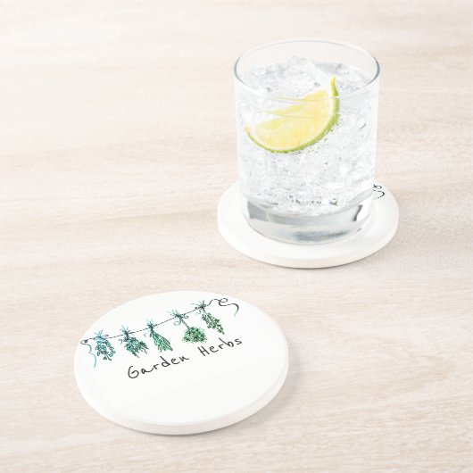 Dessous De Verre En Grès Boho botanique de Garden Herbs (Côté)