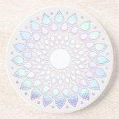 Dessous De Verre En Grès Boho Floral Lotus Mandala (Devant)