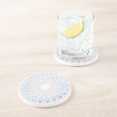 Dessous De Verre En Grès Boho Floral Lotus Mandala (Côté)