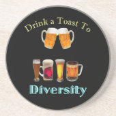 Dessous De Verre En Grès Boire un toast à la diversité (Devant)