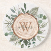 Dessous De Verre En Grès Bois de feuilles de eucalyptus vert Monogram (Devant)