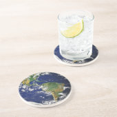 Dessous De Verre En Grès Boisson de marbre bleue (Côté)