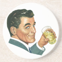 Boissons Cocktails Vintage, Homme Buvant des Boiss