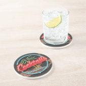 Dessous De Verre En Grès Boîte de nuit Cocktails Neon (Côté)