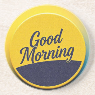 Dessous De Verre En Grès "Bon Matin