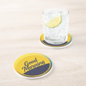 Dessous De Verre En Grès "Bon Matin (Côté)