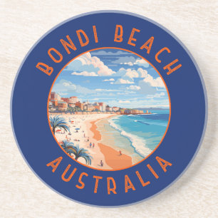 Dessous De Verre En Grès Bondi Beach Australie Travel Art Vintage