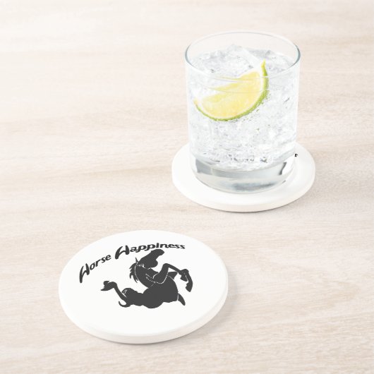 Dessous De Verre En Grès Bonheur du cheval (Côté)