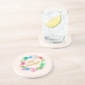 DESSOUS DE VERRE EN GRÈS BONJOUR BELLE ! (Côté)