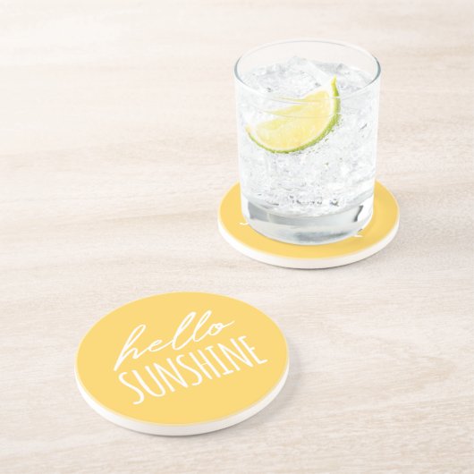 Dessous De Verre En Grès Bonjour Coaster Jaune Sunshine (Côté)
