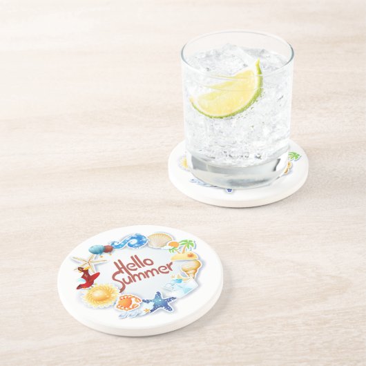 Dessous De Verre En Grès Bonjour été (Côté)