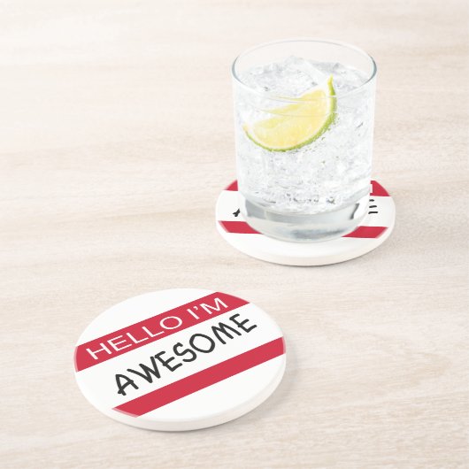 Dessous De Verre En Grès Bonjour, Je Suffis (Côté)