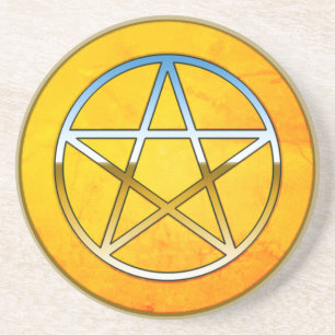 Dessous De Verre En Grès Bonjour Pentacle Métallique
