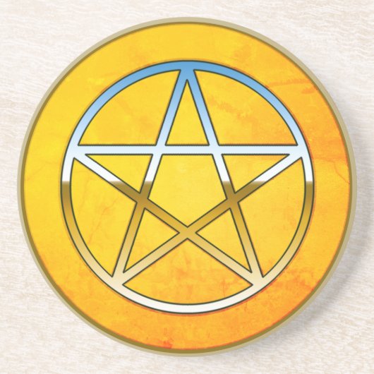 Dessous De Verre En Grès Bonjour Pentacle Métallique (Devant)