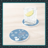 Dessous De Verre En Grès Bonjour, Winter Wonderland Sandstone