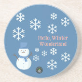 Dessous De Verre En Grès Bonjour, Winter Wonderland Sandstone (Devant)