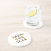 Dessous De Verre En Grès Bonne année gris or (Côté)