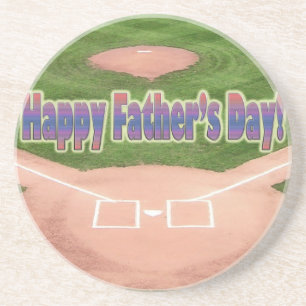 Dessous De Verre En Grès Bonne Fête des pères de baseball