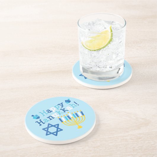 Dessous De Verre En Grès Bonne Hanoukka (Côté)