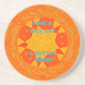 Dessous De Verre En Grès Bonne journée et meilleur art nocturne Imprimer (Devant)