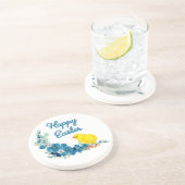 Dessous De Verre En Grès Bonne Pâques avec un bébé poussin (Côté)