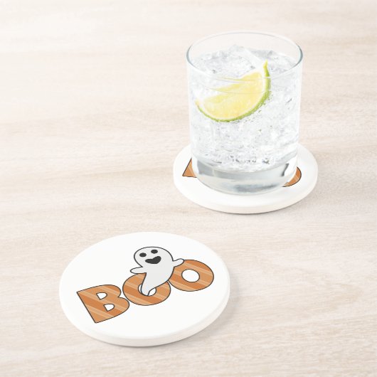 Dessous De Verre En Grès BOO Halloween Éffrayant (Côté)