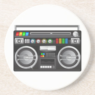 Dessous De Verre En Grès boombox rétro graveur graphique