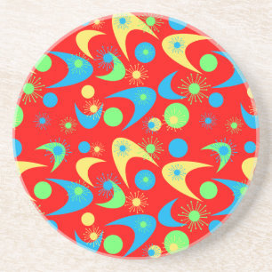Dessous De Verre En Grès Boomerangs Rétro