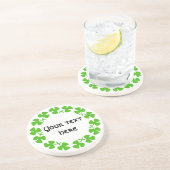 Dessous De Verre En Grès Bordure Shamrock verte Ajouter un texte (Côté)