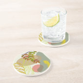 Dessous De Verre En Grès Botanique Boho jaune vert (Côté)