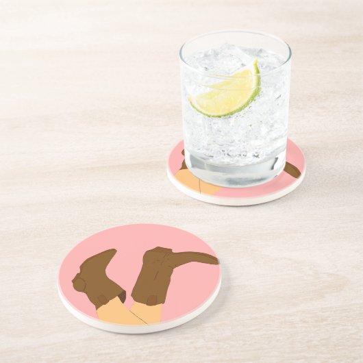 Dessous De Verre En Grès Bottes Cowboy (Côté)