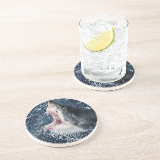 Dessous De Verre En Grès Bouche de requin élevée ouverte (Côté)