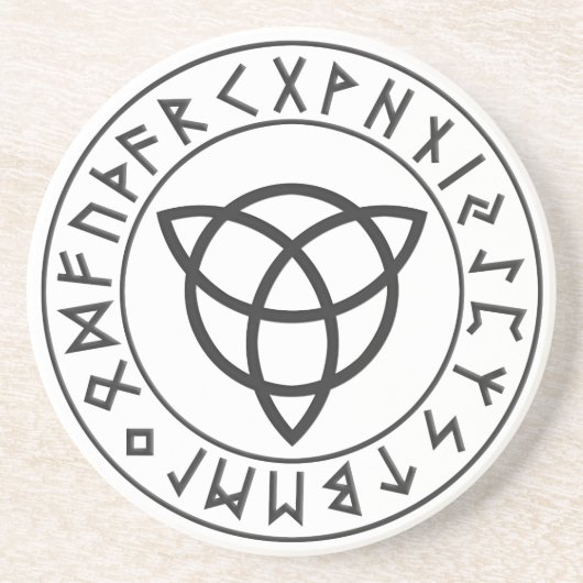 Dessous De Verre En Grès Bouclier de Triquetra Rune (Devant)