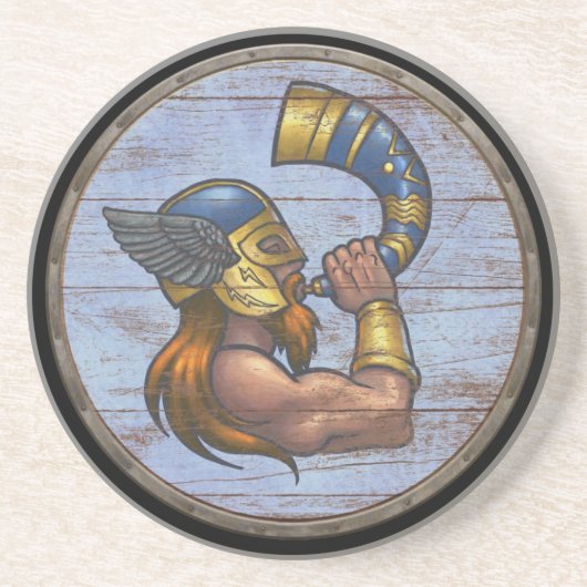 Dessous De Verre En Grès Bouclier de Viking - Heimdallr (Devant)