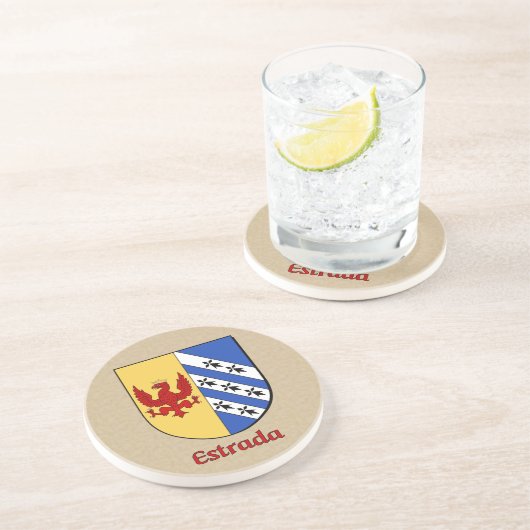Dessous De Verre En Grès Bouclier héraldique Estrada (Côté)