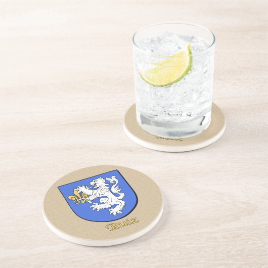 Dessous De Verre En Grès Bouclier héraldique Ruiz (Côté)