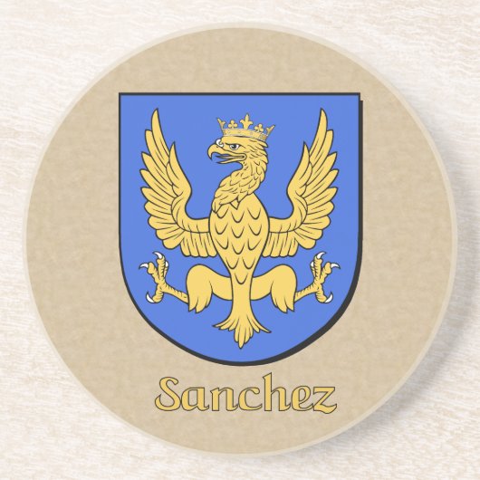 Dessous De Verre En Grès Bouclier héraldique Sanchez (Devant)