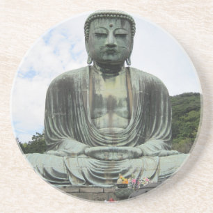 Dessous De Verre En Grès Bouddha Statue Bouddhisme